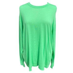Studio Nicholson Zuka Fine Crepe Cotton Sweater Wm Apple Green Quiet Luxury-M